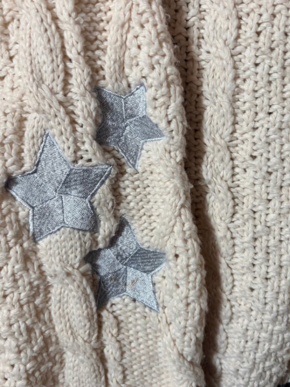 Folklore Cardigan Taylor Swift Inspired Star Patch Cable Knit S - Picture 2 of 9
